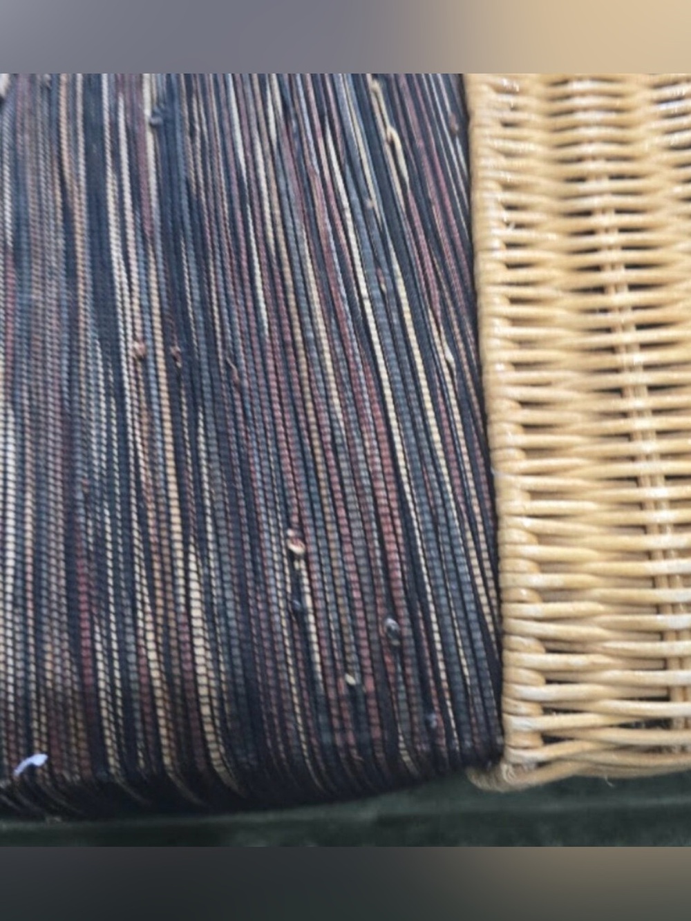 Vintage Wicker Handbag  features prominent bamboo handles - Picture 5 of 8